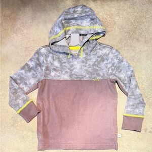 Tommy Bahama Gray Blue and Navy Hoodie with Pockets and Neon Trim